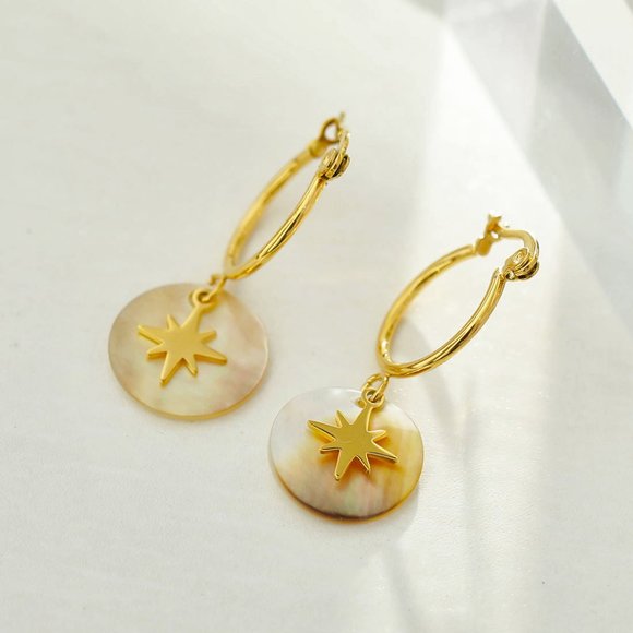 EVA Drop Hoop Earrings - Picture 5 of 7